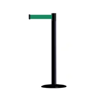 Mobilní zahrazovací sloupek Advance s podstavou Universal, černý – zelené pásmo 2,3 m