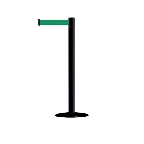 Mobilní zahrazovací sloupek Advance s podstavou Universal, černý – zelené pásmo 2,3 m