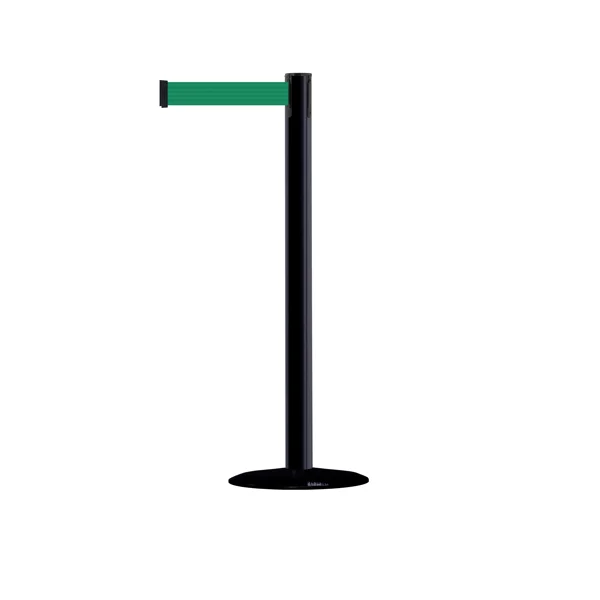 Mobilní zahrazovací sloupek Advance s podstavou Universal, černý – zelené pásmo 3,65 m