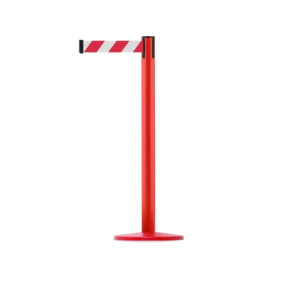 Mobilní zahrazovací sloupek Advance s podstavou Universal, červený – červeno-bílé pásmo 3,65 m