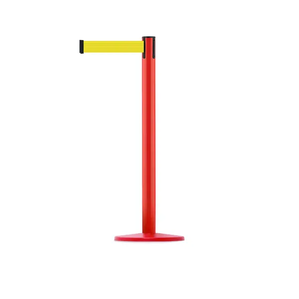Mobilní zahrazovací sloupek Advance s podstavou Universal, červený – žluté pásmo 3,65 m
