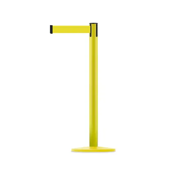 Mobilní zahrazovací sloupek Advance s podstavou Universal, žlutý – žluté pásmo 3,65 m
