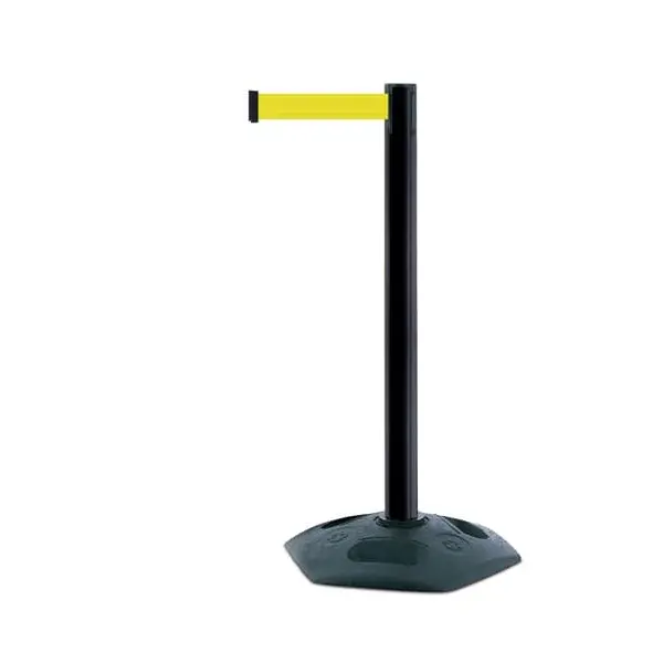 Mobilní zahrazovací sloupek Heavy Duty, černý – žluté pásmo 3,65 m
