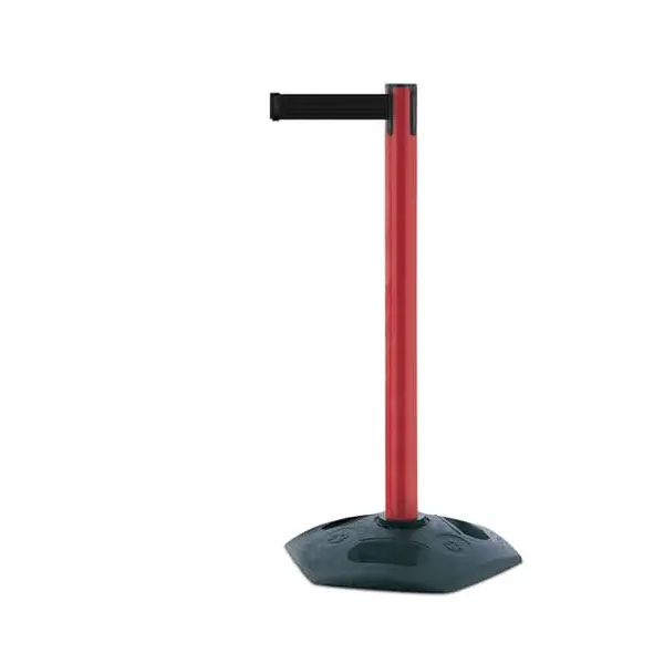 Mobilní zahrazovací sloupek Heavy Duty, červený – černé pásmo 3,65 m