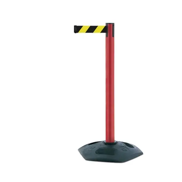 Mobilní zahrazovací sloupek Heavy Duty, červený – žluto-černé pásmo 3,65 m