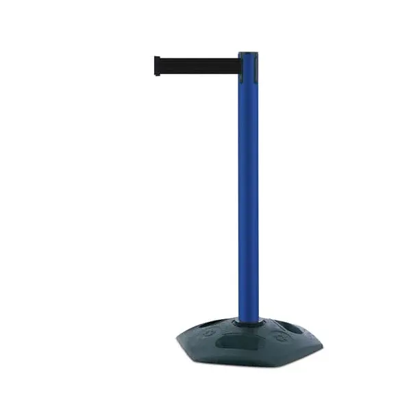 Mobilní zahrazovací sloupek Heavy Duty, modrý – černé pásmo 3,65 m