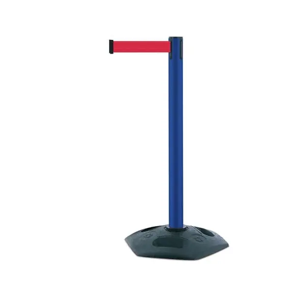 Mobilní zahrazovací sloupek Heavy Duty, modrý – červené pásmo 3,65 m