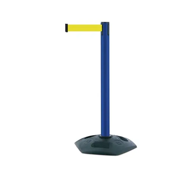 Mobilní zahrazovací sloupek Heavy Duty, modrý – žluté pásmo 3,65 m