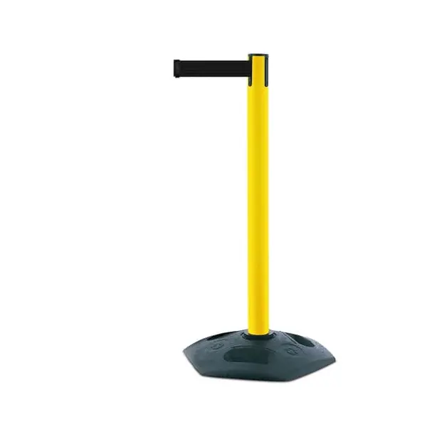 Mobilní zahrazovací sloupek Heavy Duty, žlutý – černé pásmo 3,65 m