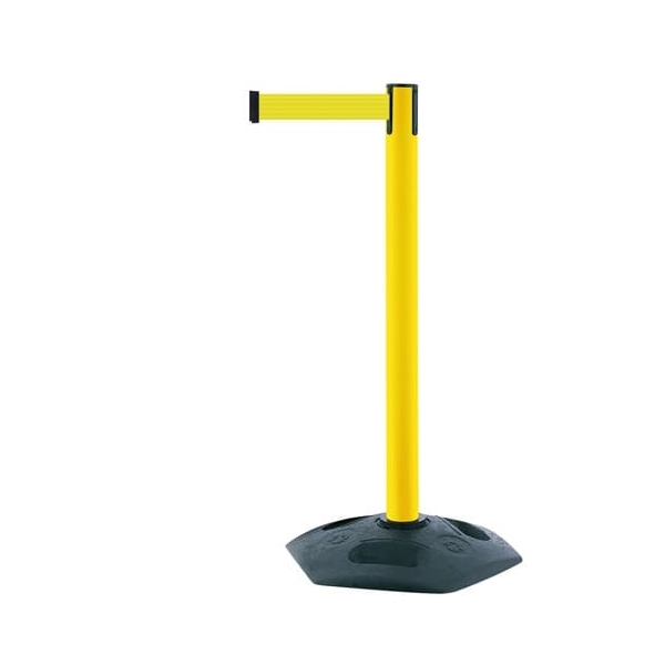Mobilní zahrazovací sloupek Heavy Duty, žlutý – žluté pásmo 3,65 m