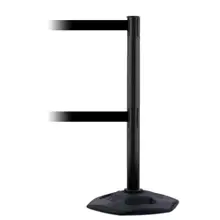 Mobilní zahrazovací sloupek HeavyDuty Dual Line, černý – černé pásmo 3,65 m