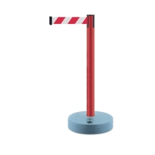 Mobilní zahrazovací sloupek Outdoor, červený – červeno-bílé pásmo 3,65 m