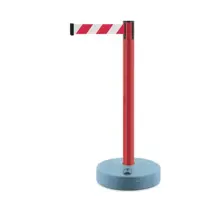 Mobilní zahrazovací sloupek Outdoor, červený – červeno-bílé pásmo 3,65 m