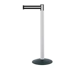 Mobilní zahrazovací sloupek Popular Basic, bílý – černé pásmo 2,3 m (bílý pruh)