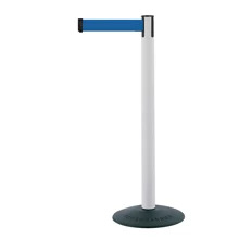 Mobilní zahrazovací sloupek Popular Basic, bílý – modré pásmo 2,3 m
