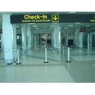 Mobilní zahrazovací sloupek Popular Basic, bílý – žluté pásmo 2,3 m