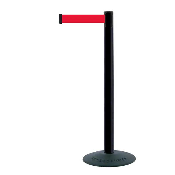 Mobilní zahrazovací sloupek Popular Basic, černý – červené pásmo 2,3 m