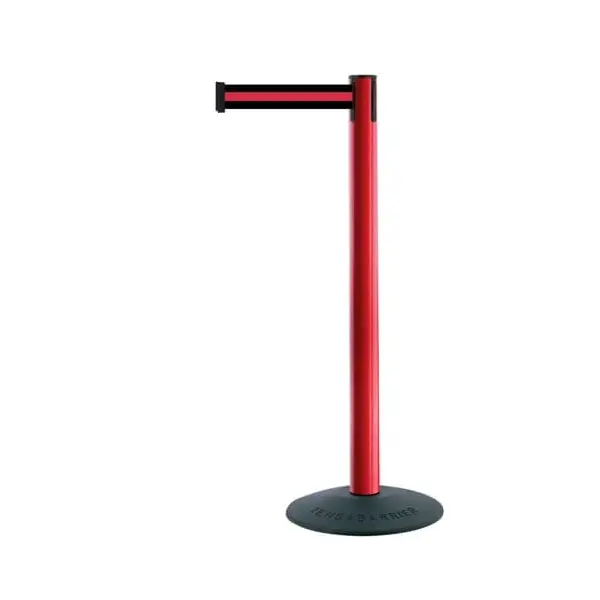 Mobilní zahrazovací sloupek Popular Basic, červený – černé pásmo 2,3 m (červený pruh)