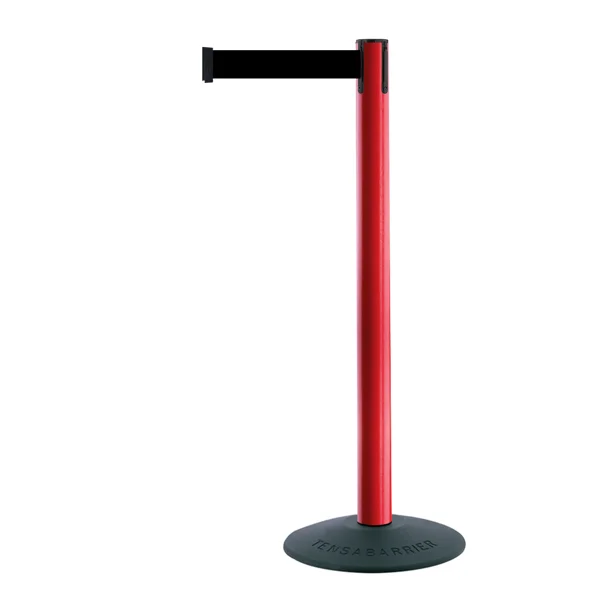 Mobilní zahrazovací sloupek Popular Basic, červený – černé pásmo 2,3 m