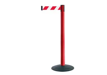 Mobilní zahrazovací sloupek Popular Basic, červený – červeno-bílé pásmo 2,3 m
