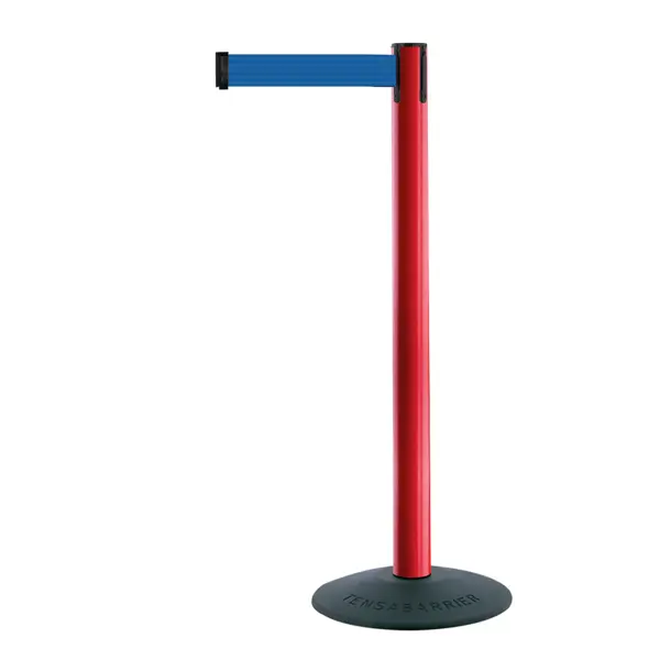 Mobilní zahrazovací sloupek Popular Basic, červený – modré pásmo 2,3 m