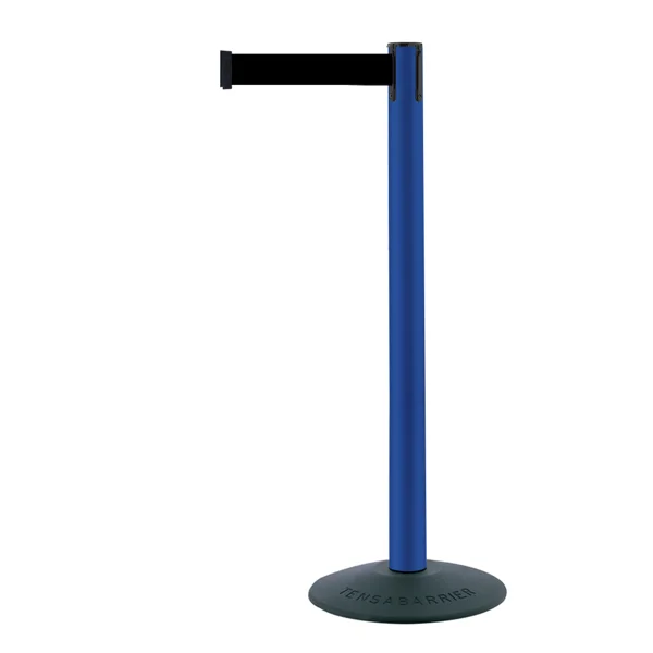 Mobilní zahrazovací sloupek Popular Basic, modrý – černé pásmo 2,3 m