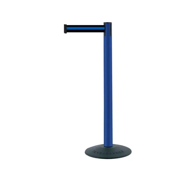 Mobilní zahrazovací sloupek Popular Basic, modrý – černé pásmo 2,3 m (modrý pruh)