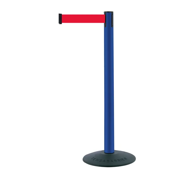 Mobilní zahrazovací sloupek Popular Basic, modrý – červené pásmo 2,3 m