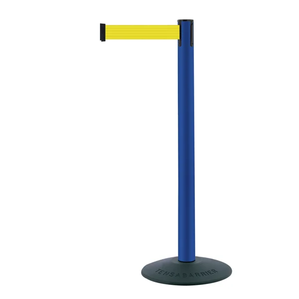 Mobilní zahrazovací sloupek Popular Basic, modrý – žluté pásmo 2,3 m