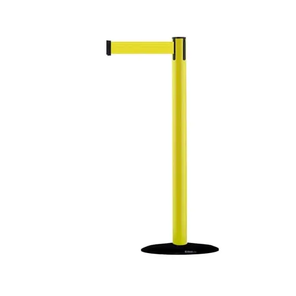 Mobilní zahrazovací sloupek Popular Basic, žlutý – žluté pásmo 2,3 m