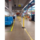 Mobilní zahrazovací sloupek Popular Basic, žlutý – žluto-černé pásmo 2,3 m