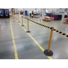 Mobilní zahrazovací sloupek Popular Basic, žlutý – žluto-černé pásmo 2,3 m