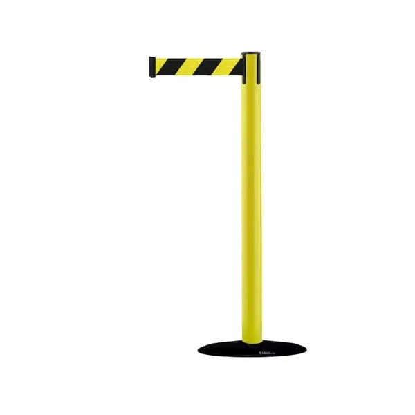 Mobilní zahrazovací sloupek Popular Basic, žlutý – žluto-černé pásmo 2,3 m