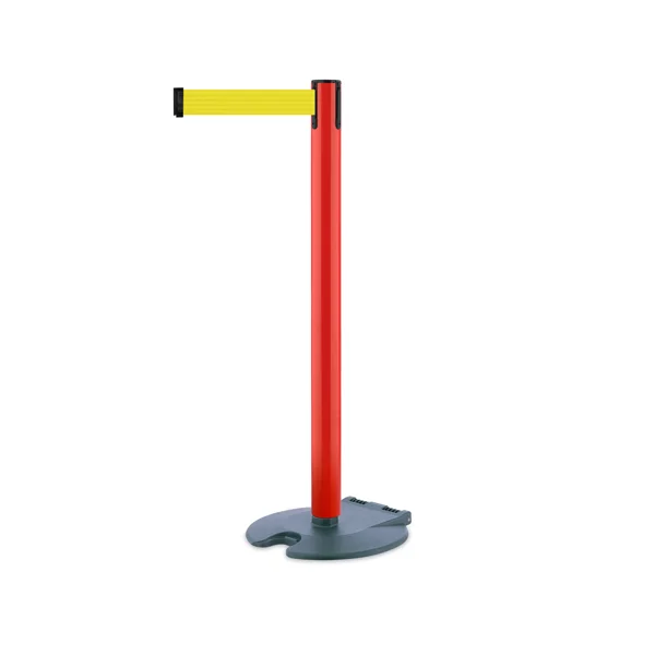 Mobilní zahrazovací sloupek Rollabarrier, červený – žluté pásmo 3,65 m