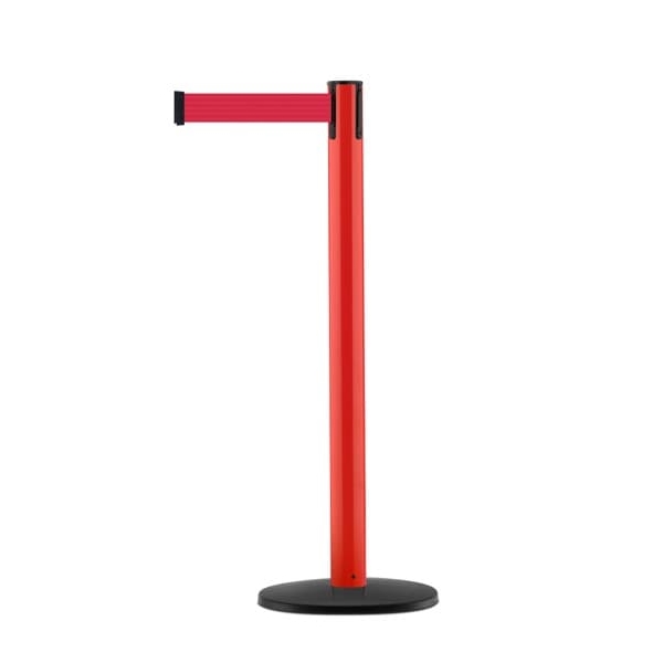 Mobilní zahrazovací sloupek Utility s podstavou Basic ABS, červený – červené pásmo 2,3 m