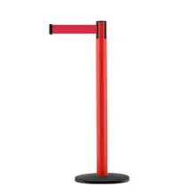 Mobilní zahrazovací sloupek Utility s podstavou Basic ABS, červený – červené pásmo 3,65 m