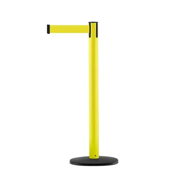 Mobilní zahrazovací sloupek Utility s podstavou Basic ABS, žlutý – žluté pásmo 2,3 m