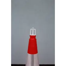 Nástavec na dopravní kužel RotaCap Universal, otočný pro uchycení plastového řetězu a vytyčovací pásky – bílá, balení 10 ks