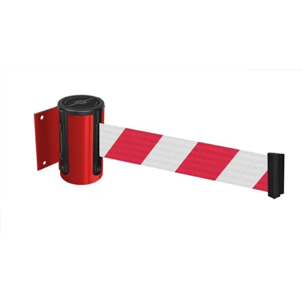 Nástěnná kazeta Heavy Duty, červená – červeno-bílé pásmo 3,65 m