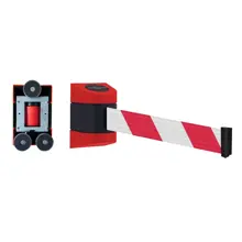 Nástěnná kazeta MIDI, červeno-černá – červeno-bílé pásmo 4,6 m (magnetický úchyt / magnetická koncovka)