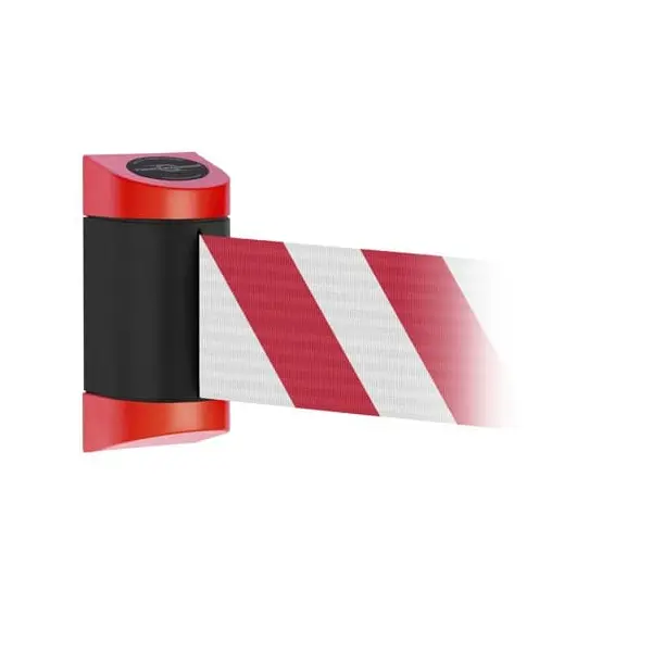 Nástěnná kazeta MIDI Plus, červeno-černá – červeno-bílé pásmo 2 m (š. 150 mm)