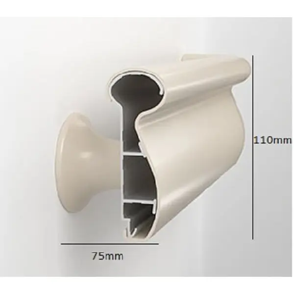 Nástěnné madlo Handrail 1000 – PVC, barva standard dle vzorníku, 110 mm × 3,66 m, včetně 7 nástěnných konzol