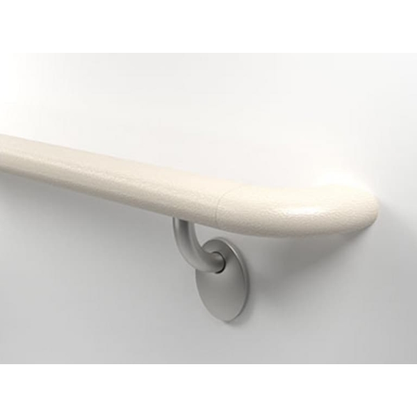 Nástěnné madlo Handrail 2000 – PVC, barva standard dle vzorníku, 32 mm × 3,66 m, včetně 7 nástěnných konzol