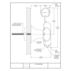 Nástěnné madlo Handrail 3110 – PVC, barva standard dle vzorníku, 159 mm × 3,66 m, včetně 7 nástěnných konzol