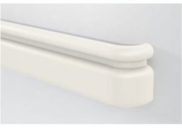 Nástěnné madlo Handrail 3110 – PVC, barva standard dle vzorníku, 159 mm × 3,66 m, včetně 7 nástěnných konzol