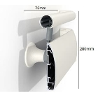 Nástěnné madlo Handrail 3510 – Vinyl, barva standard dle vzorníku, 200 mm × 3,66 m, včetně 7 nástěnných konzol