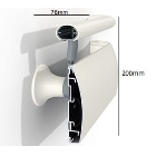 Nástěnné madlo Handrail 3530 – PVC-u, barva standard dle vzorníku, 200 mm × 3,66 m, včetně 7 nástěnných konzol