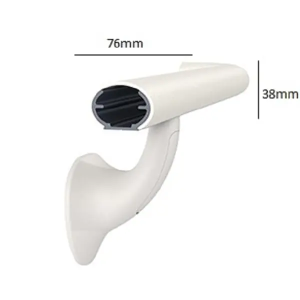 Nástěnné madlo Handrail 920 – PVC, barva standard dle vzorníku, 38 mm × 3,66 m, včetně 7 nástěnných konzol