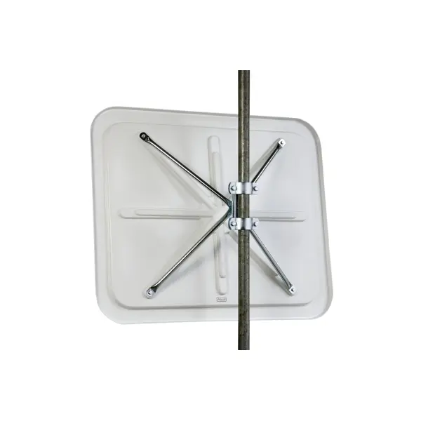 Nemrznoucí dopravní zrcadlo Premium – nerez, červeno-bílý rám, 60×80 cm