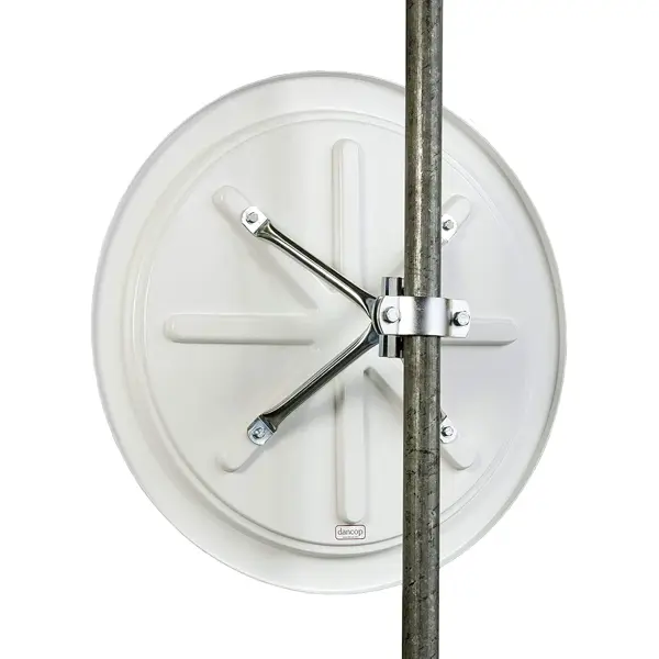 Nemrznoucí dopravní zrcadlo Premium – nerez, červeno-bílý rám, pr. 60 cm